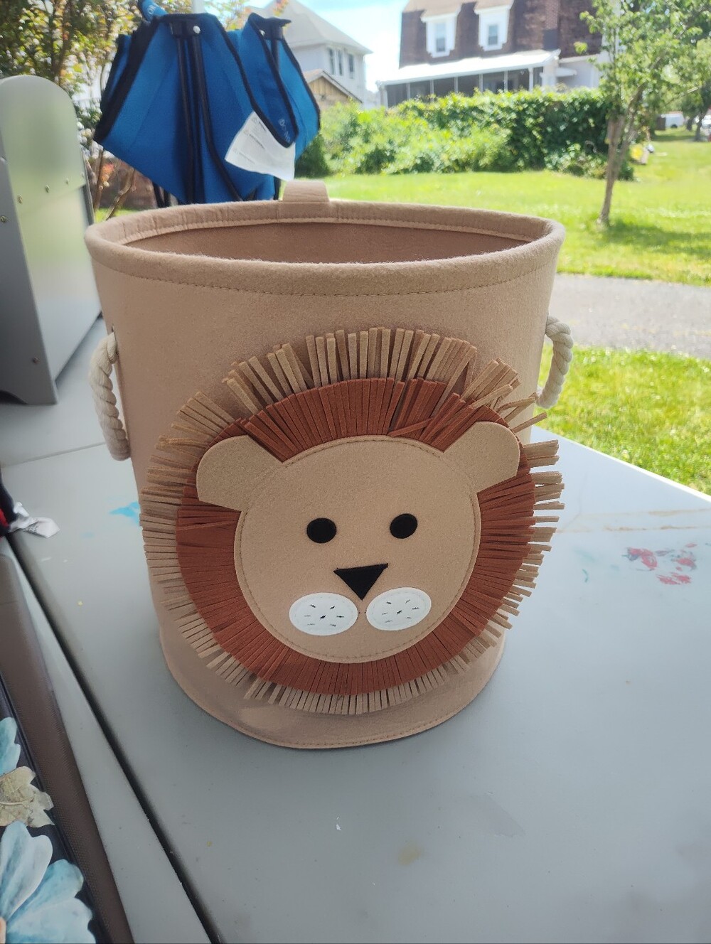 Kids Lion Storage Basket - Beige and Brown